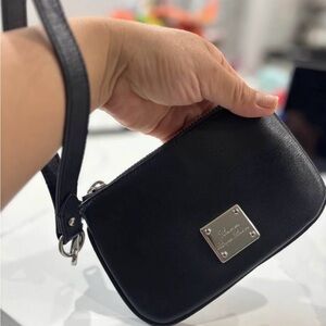 Ralp lauren Black Leather Wristlet Bag